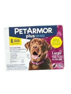 PetArmor plus flea and tick prevention for large dogs 6 month supply 45-88lbs